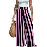 Women's Casual Striped Wide-Leg Pants