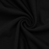 Women's Sexy Solid Strapless Top with Long-Sleeve Raw-Edge Jacket and Cropped Pants Three-Piece Set