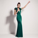 Women Beaded Split Formal Party Evening Dress