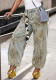 Women Patchwork Animal Print Denim Pants