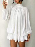 Fall/Winter Women's Fashionable Slim-Fit Solid Long-Sleeve Mini Dress