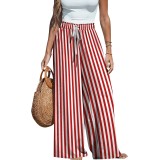 Women's Casual Striped Wide-Leg Pants