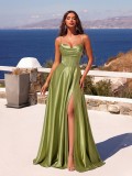 Women's Satin Boned Slim-Waist Formal Party Mermaid Maxi Dress（Processing time need 3-6 days）