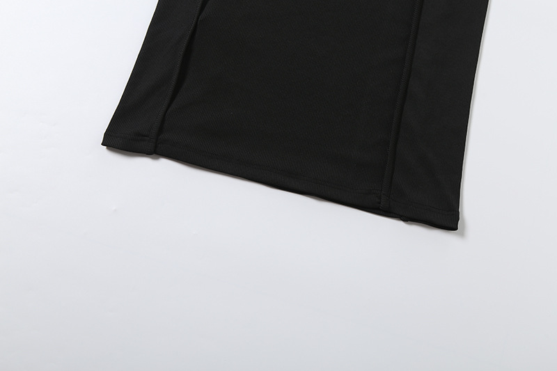 Solid Cutout U-Neck Slim-Fit Bodycon Dress for Fall