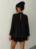 Fall/Winter Women's Fashionable Slim-Fit Solid Long-Sleeve Mini Dress