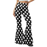 Women Fall Winter Casual Stretchy Bell Bottom Pants With Headband