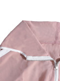 Women's Casual Hooded Zip-Up Long-Sleeve Top with Jogger Cargo Pants Two-Piece Set