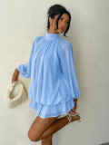 Fall/Winter Women's Fashionable Slim-Fit Solid Long-Sleeve Mini Dress