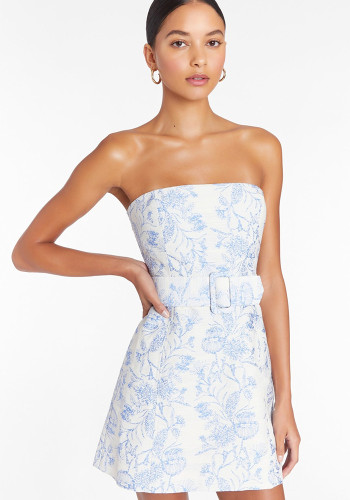 Women Strapless Sexy Floral Dress