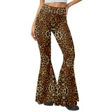 Women Fall Winter Casual Stretchy Bell Bottom Pants With Headband