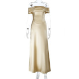 Women Off‑Shoulder Bodycon Maxi Dress