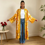 Women Floral Robe Cover‑Up