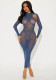 Women's Sexy See-Through Mesh Beaded Bodycon Dress Lingerie