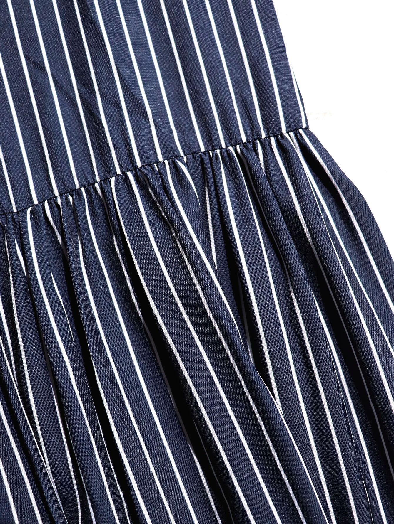 Long Sleeve Turndown Collar Tie Maxi Dress