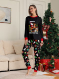 Christmas Family Wear Printed Long Sleeve Top And Long Pants Pajama Two Piece Set