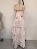 Women Spring Summer Bow Floral Holidays Printed Dress