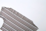 Women Summer Striped Sexy Strapless Off‑Shoulder Short Sleeve Top And Shorts Two Piece Set