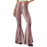 Women Fall Winter Casual Stretchy Bell Bottom Pants With Headband