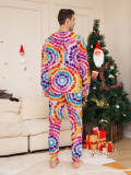 Christmas Family Wear Printed Long Sleeve Top And Long Pants Pajama Two Piece Set