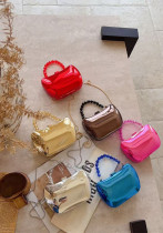 Women's Acrylic Chain Handle Box Bag Textured Shoulder Crossbody Evening Bag Women's Acrylic Chain Handle Box Bag Textured Shoulder Crossbody Evening Bag