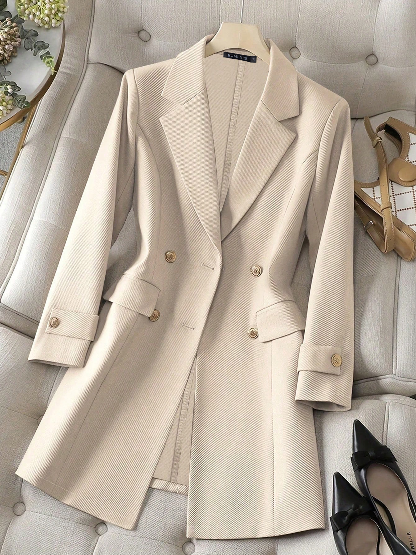 Button Long Sleeve Blazer
