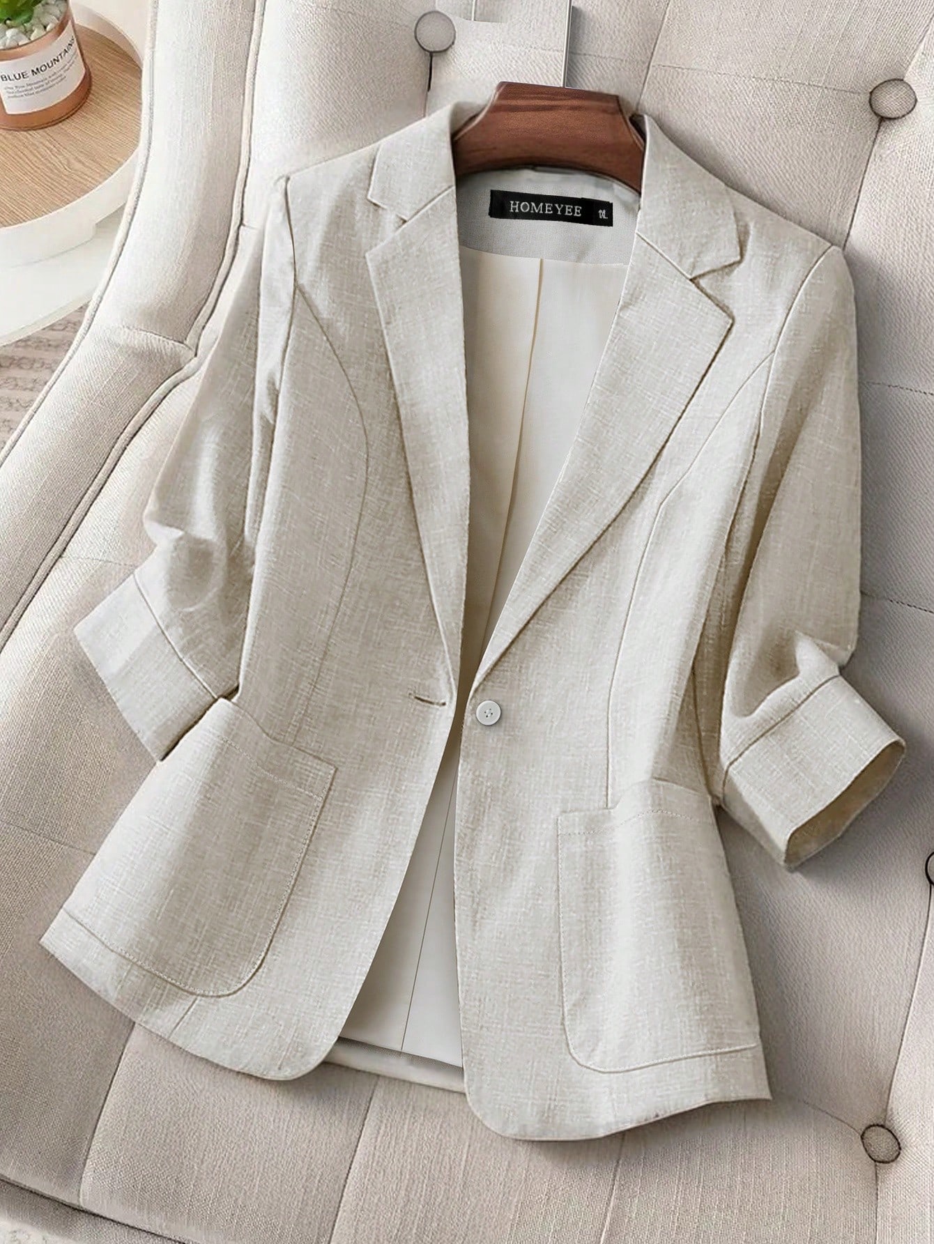 Plus Size Patchwork Blazer with Pockets