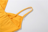 Women Summer V‑Neck Tank Top And Shorts Casual Two Piece Set