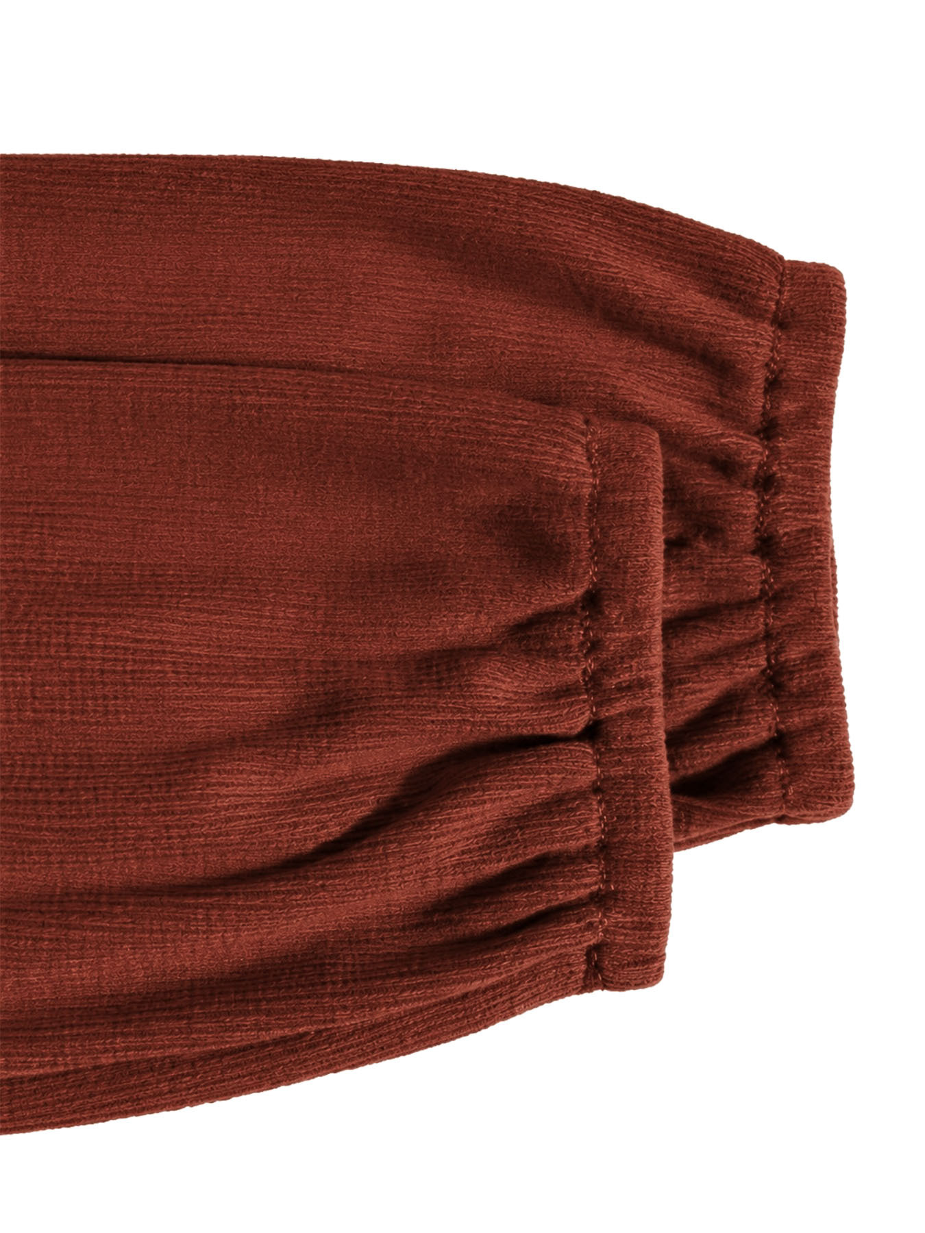 Long Sleeve Ribbed Lantern Sleeve Smocked Dress