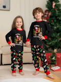 Christmas Family Wear Printed Long Sleeve Top And Long Pants Pajama Two Piece Set