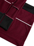 Women Casual Drawstring Color Block Patchwork Wide Leg Pants