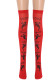 Red  Boo!  Ghost Halloween Socks Masquerade Costume Over-the-Knee Stockings