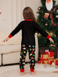 Christmas Family Wear Printed Long Sleeve Top And Long Pants Pajama Two Piece Set