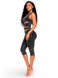 Women Washed Ribbed Hollow‑Out Sleeveless Zipper 7/8 Jumpsuit