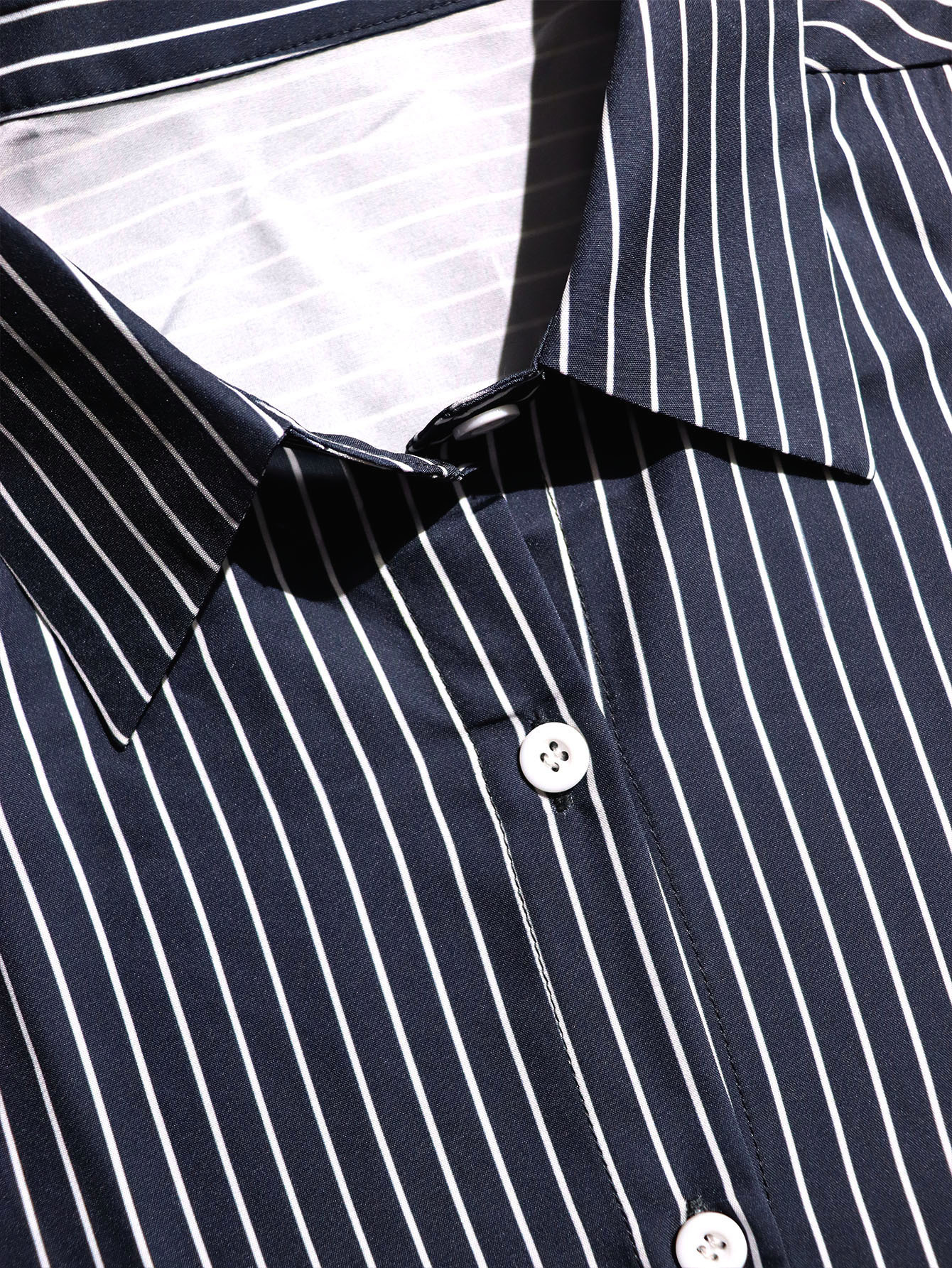 Long Sleeve Turndown Collar Tie Maxi Dress