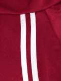 Women Fall Winter Casual Long Sleeve Striped Zipper Wide Leg Jumpsuit