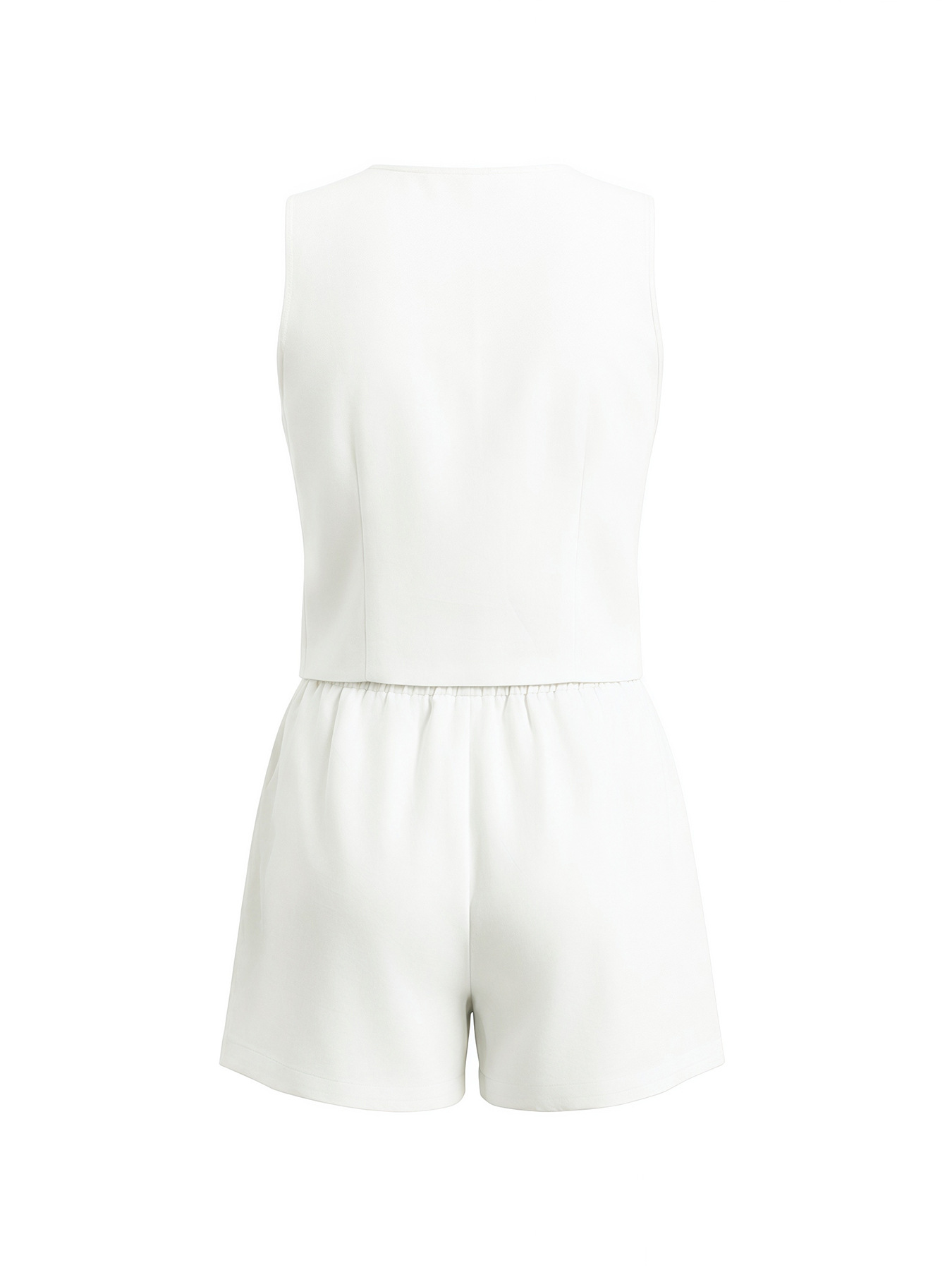 Lace-Up Sleeveless Top & Shorts Two-Piece Set