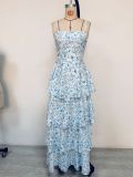 Women Spring Summer Bow Floral Holidays Printed Dress