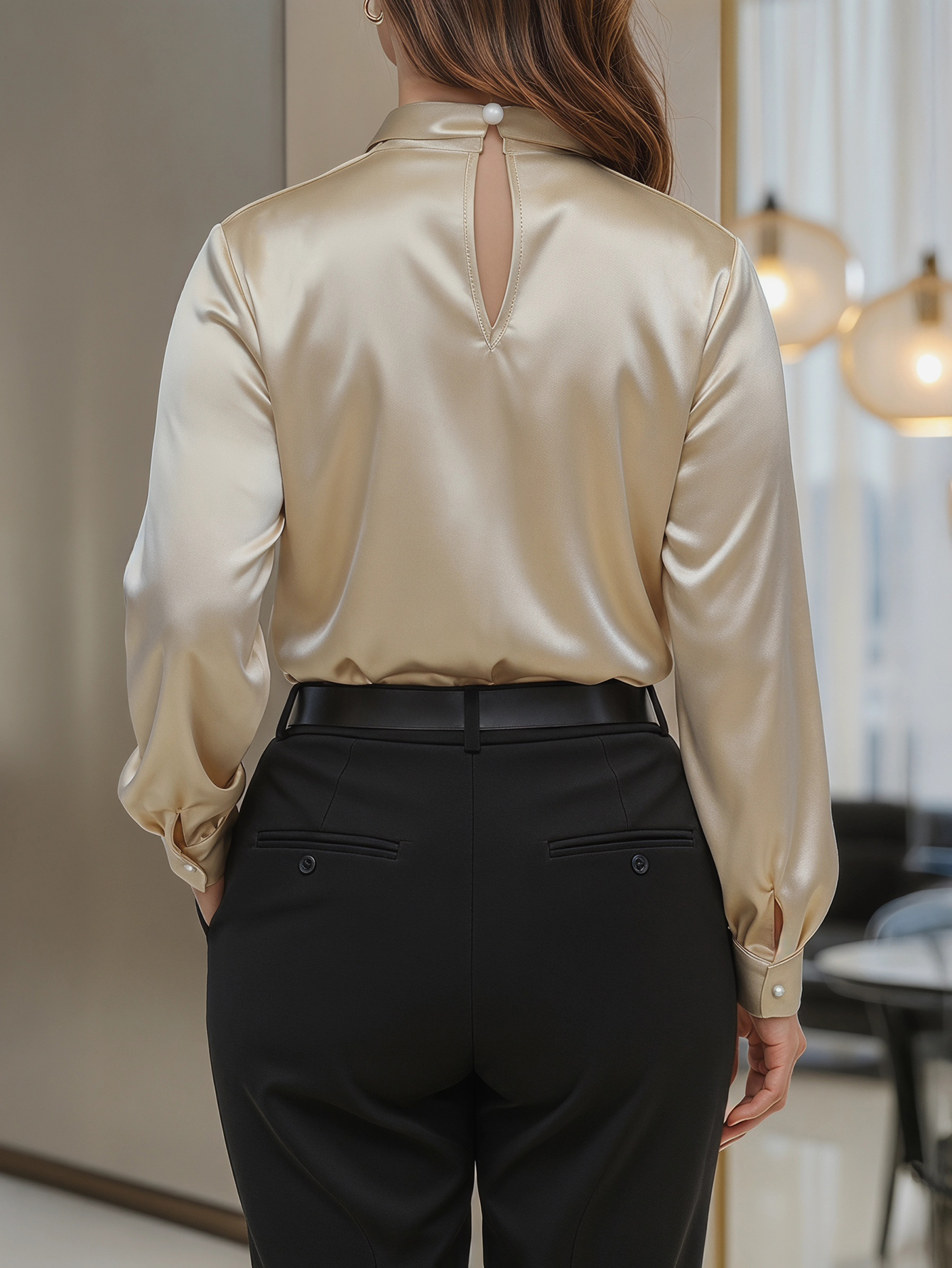 Plus Size Rhinestone Bow Shirt