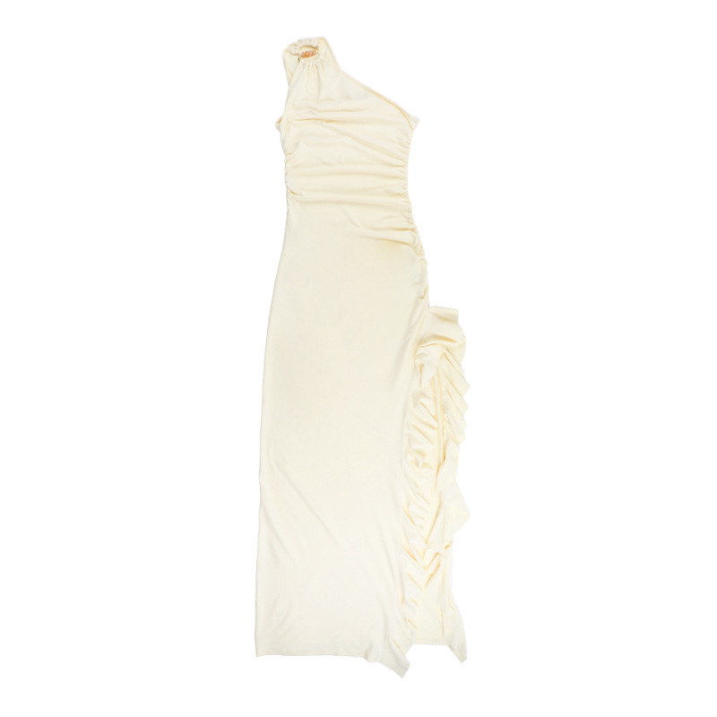 Slash Shoulder Slit Bodycon Dress for Summer Parties