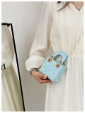 Women's Summer Jelly Mini Bag, Kids' Bag Diamond-Quilted PVC Pearl Crossbody Bag
