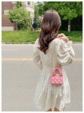 Women's Summer Jelly Mini Bag, Kids' Bag Diamond-Quilted PVC Pearl Crossbody Bag