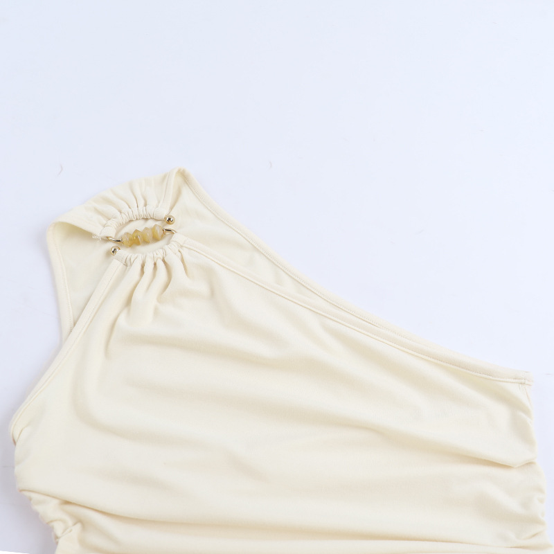 Slash Shoulder Slit Bodycon Dress for Summer Parties