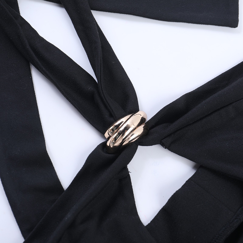 Halter Neck Cutout Basics Top for Casual Wear
