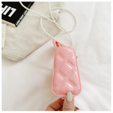 Women's Summer Jelly Mini Bag, Kids' Bag Diamond-Quilted PVC Pearl Crossbody Bag