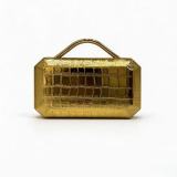 Women Croc‑Embossed Formal Party Clutch Evening Bag