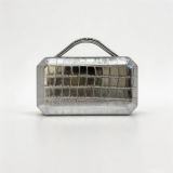 Women Croc‑Embossed Formal Party Clutch Evening Bag