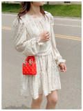 Women's Summer Jelly Mini Bag, Kids' Bag Diamond-Quilted PVC Pearl Crossbody Bag