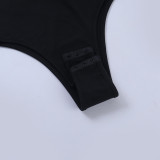 Women's Summer Sexy Beach Holiday Rivet U-Neck Bodysuit