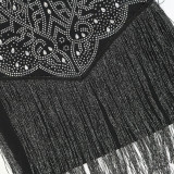 Women's Fashion Round Neck Short-Sleeve Beaded Tassel Dress