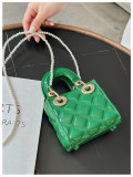 Women's Summer Jelly Mini Bag, Kids' Bag Diamond-Quilted PVC Pearl Crossbody Bag